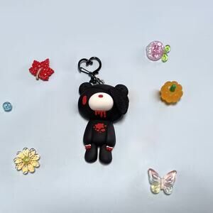 Gloomy Bear Goth Gothic Emo Black Eye Patch Cute Bag Charm Keychain